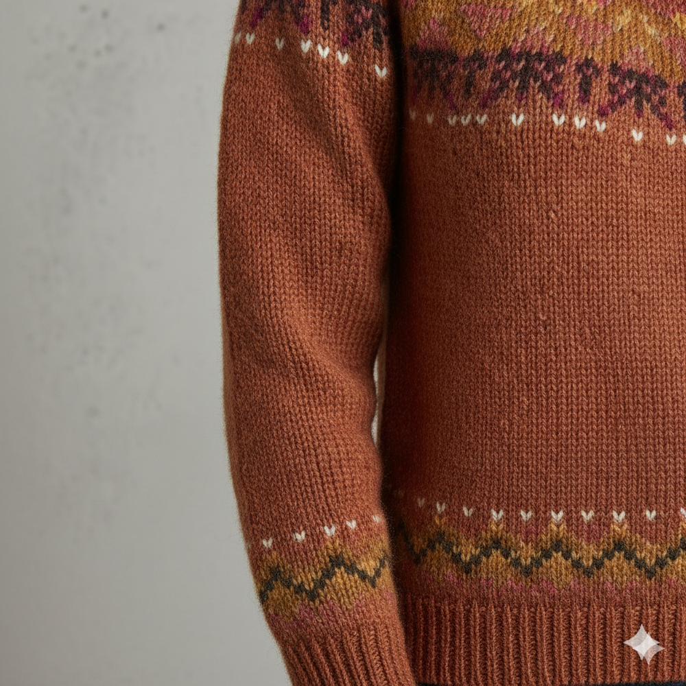 Damen Strickpullover mit Rundhals | Winter | Norweger-Muster