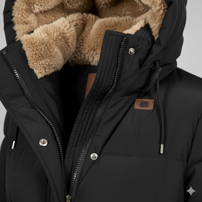 Damen Wintermantel mit Kapuze | Gefüttert & Warm | Lang