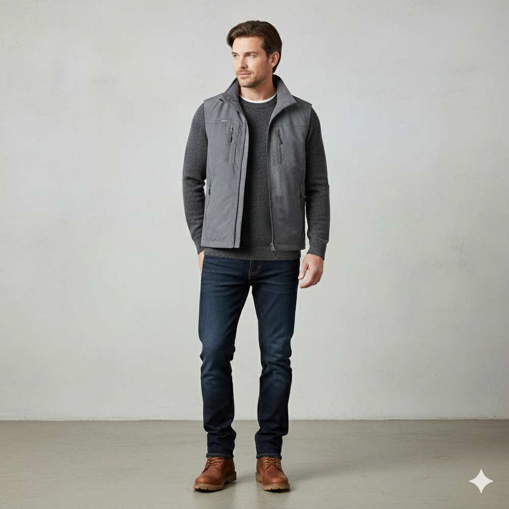 Herren Outdoor Weste mit Taschen | Leicht & Atmungsaktiv | Übergang