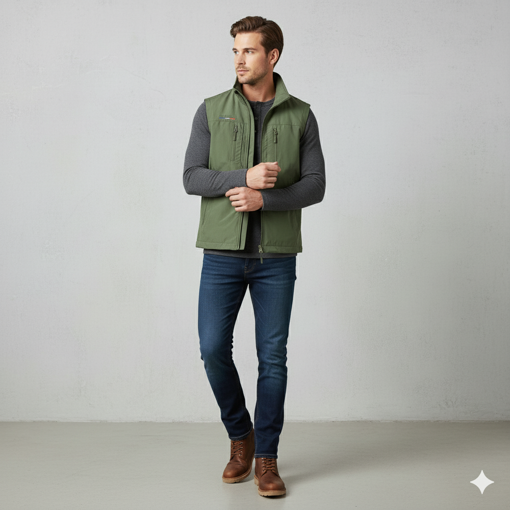Herren Outdoor Weste mit Taschen | Leicht & Atmungsaktiv | Übergang