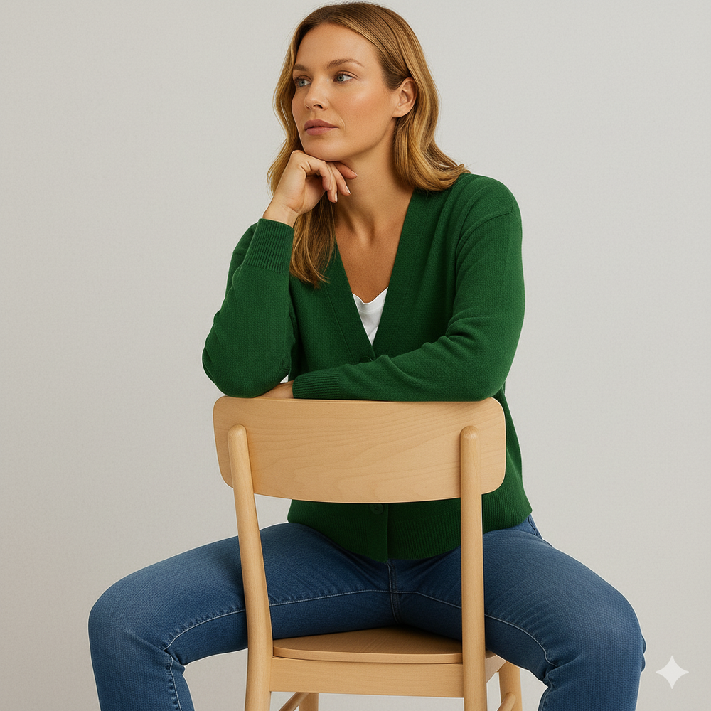 Damen Strickjacke mit V-Ausschnitt | Herbst & Übergang