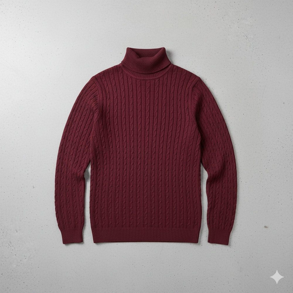 Feiner Herren Strickpullover mit Rollkragen