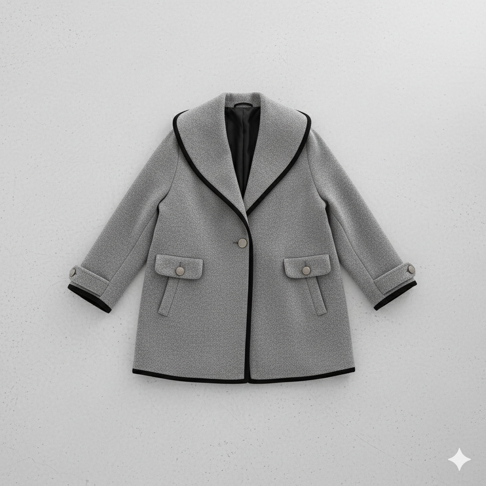 Eleganter Damenmantel mit Kontrastdetails | Herbst/Winter