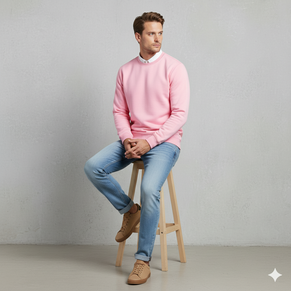 Herren Sweatshirt mit Rundhalsausschnitt