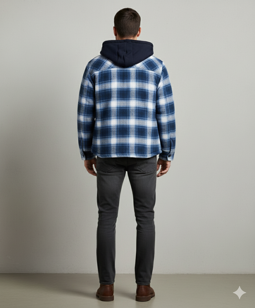 Gepolsterte Herrenjacke mit Karomuster | Warm & Casual Winter