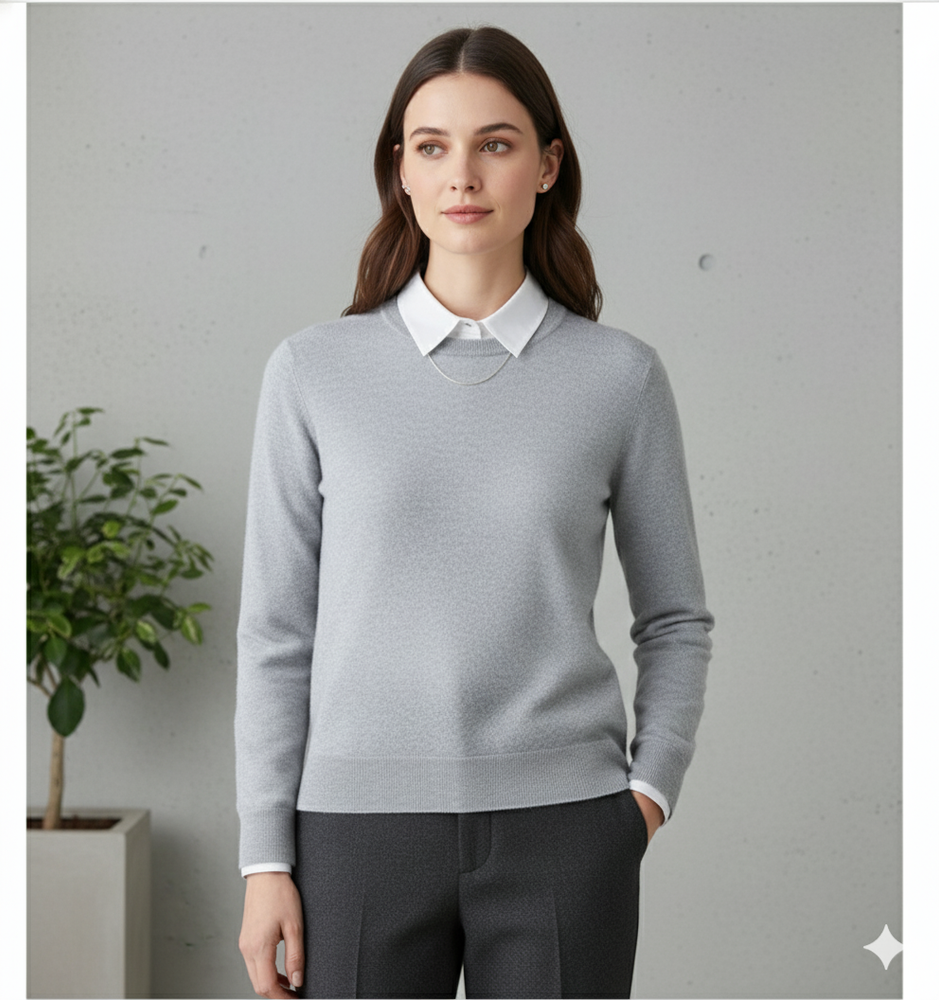 Kuscheliger Damen Strickpullover mit Rundhalsausschnitt | Winter | Elegant