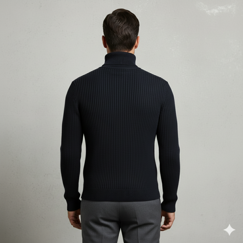 Herren Rollkragenpullover mit Strukturmuster