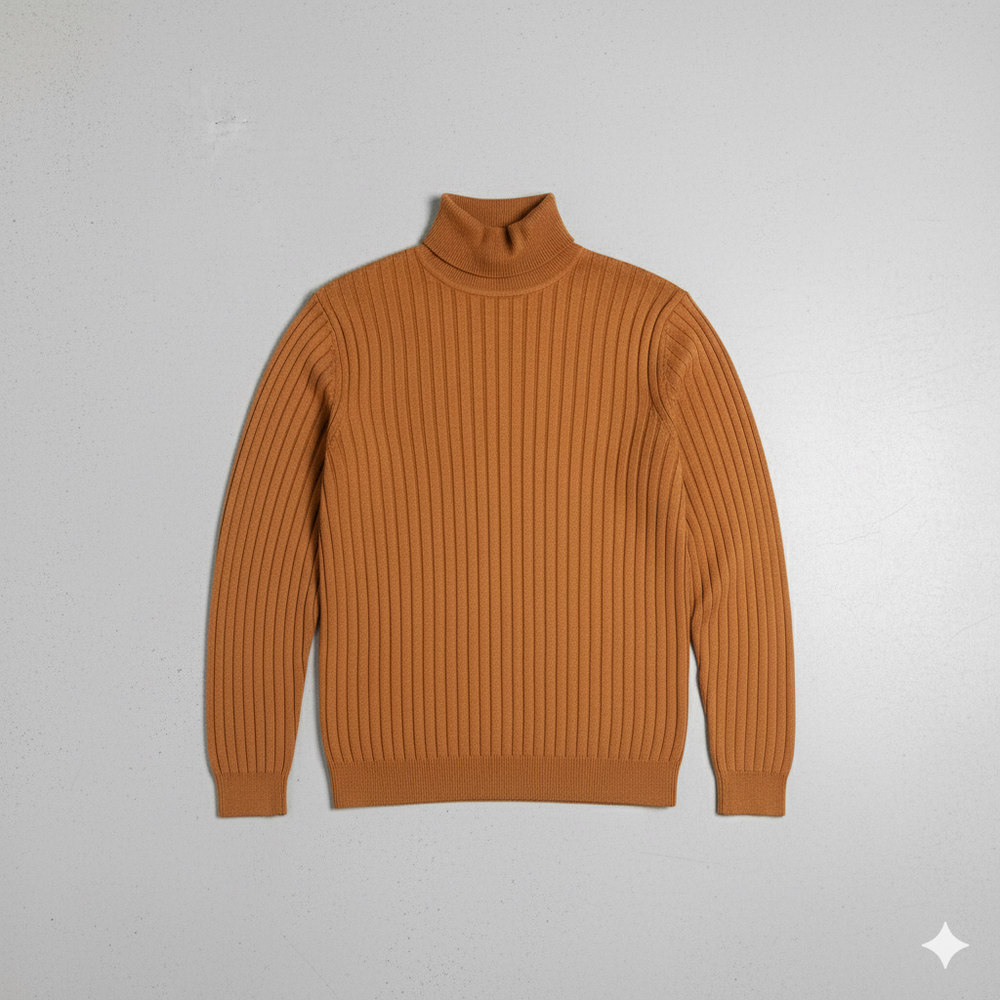 Herren Rollkragenpullover mit Strukturmuster