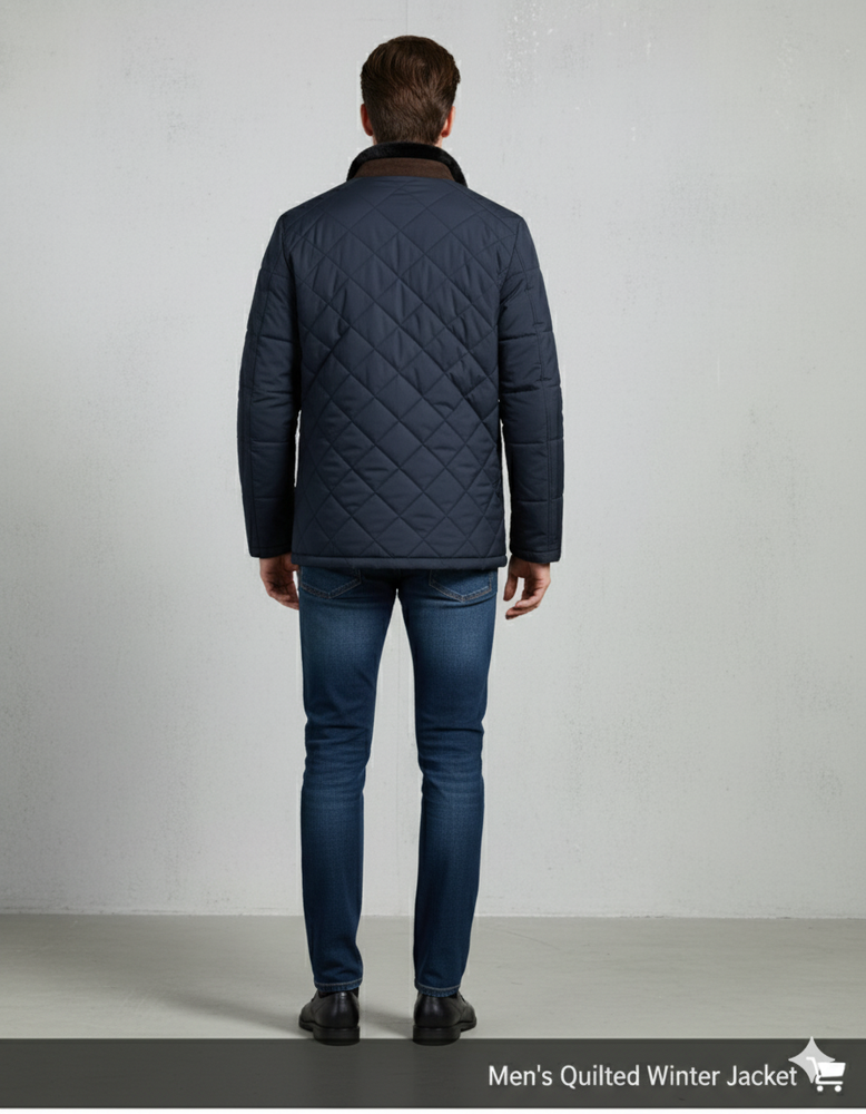 Elegante Herren Steppjacke mit Stehkragen | Warm | Winter