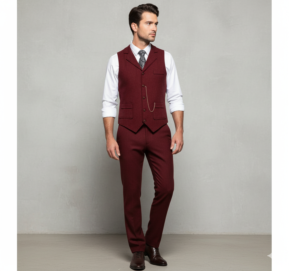 Herren Weste mit Fischgrätenmuster | Elegant & Modern | Herbst/Winter