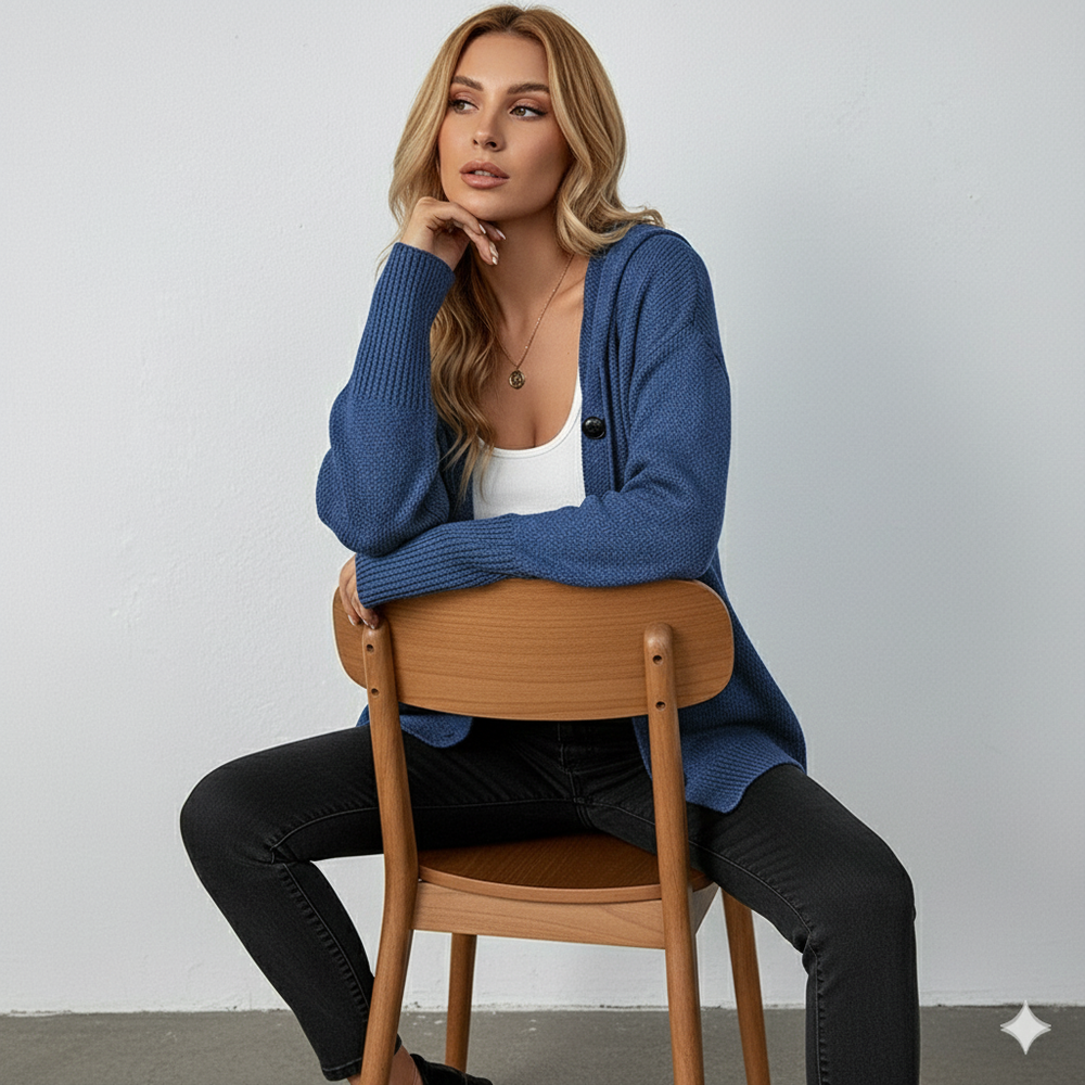 Lässiger Damen Strickjacke mit Knopfleiste | Herbst Winter