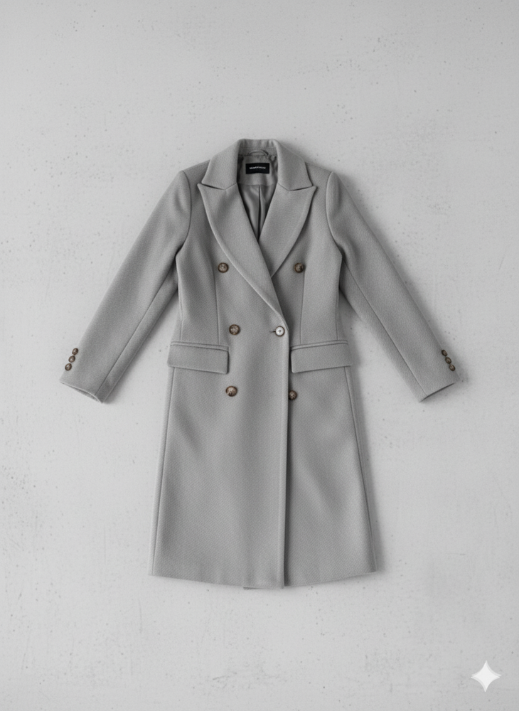 Damen Mantel mit Reverskragen | Doppelreihig & Elegant | Herbst/Winter