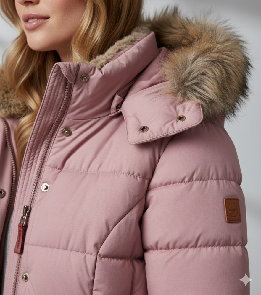 Damen Winterjacke mit Fellkapuze | Warm & Figurbetont