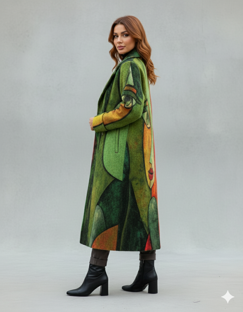 Damen Wollmantel mit Karomuster | Oversize & Warm | Winter