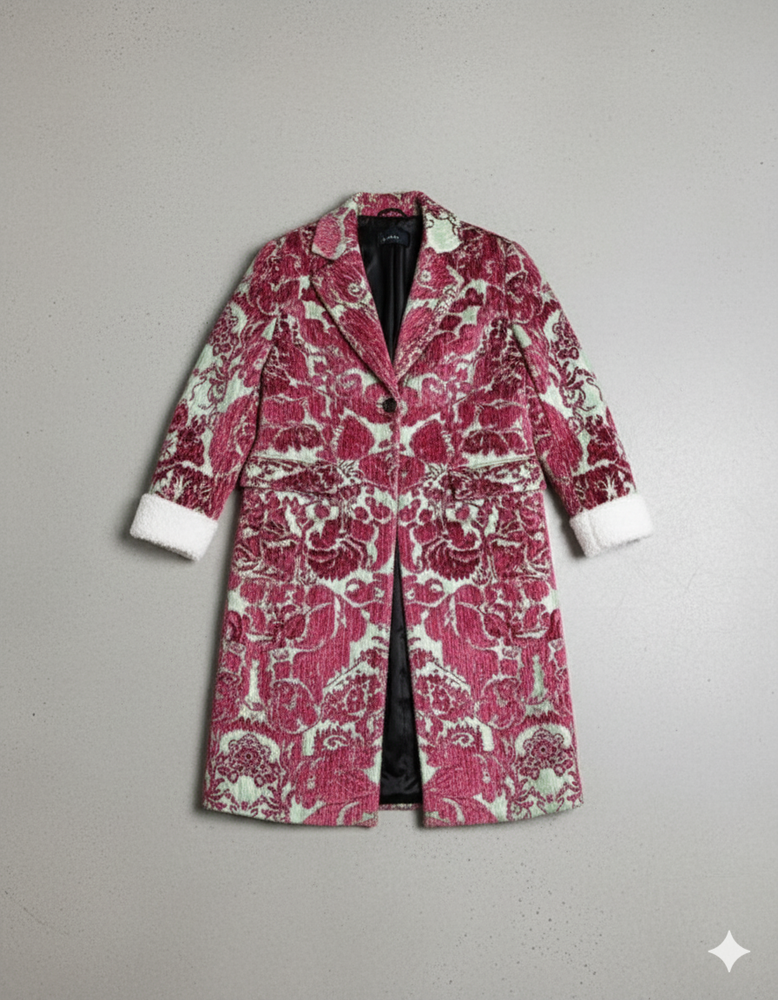 Damen Wollmantel mit Karomuster | Oversize & Warm | Winter