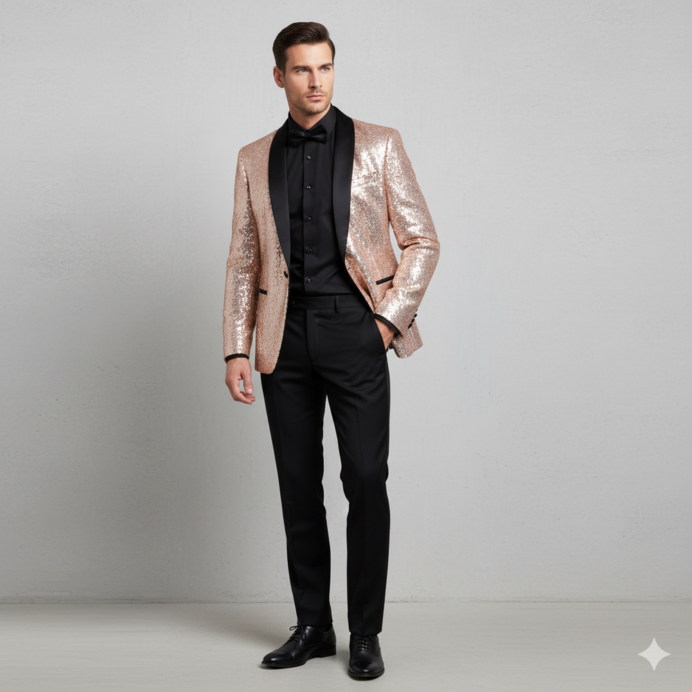 Herren Sakko mit Pailletten | Festlich & Elegant | Slim Fit