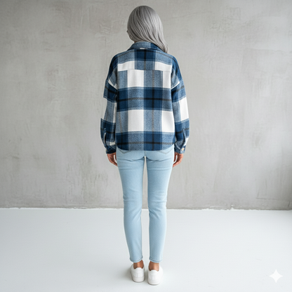 Damen Karo Hemdjacke | Lässig & Weich | Herbst