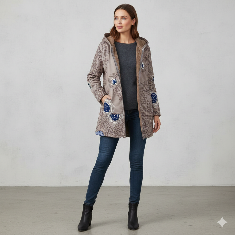 Damen Fleecejacke mit Kapuze | Plüsch & Kuschelig | Herbst/Winter