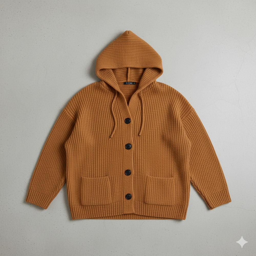 Kuscheliger Damen Strickjacke mit Kapuze | Warm für Herbst/Winter