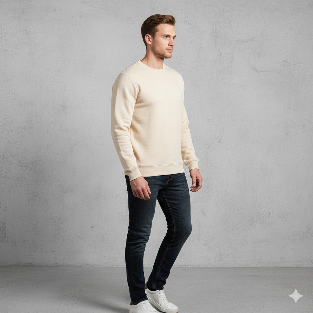 Herren Sweatshirt mit Rundhalsausschnitt