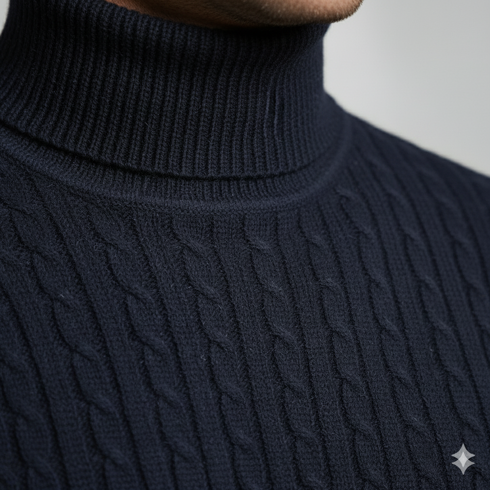 Herren Strickpullover mit Rollkragen | Slim Fit | Winter