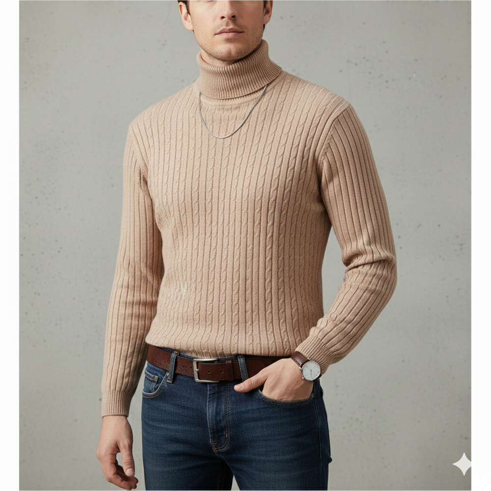 Feiner Herren Strickpullover mit Rollkragen