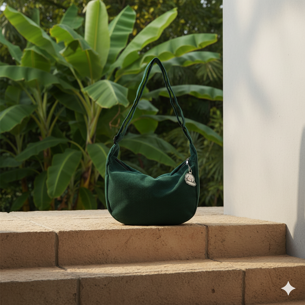 Lässige Damen Umhängetasche aus Cord | Leicht & Bequem