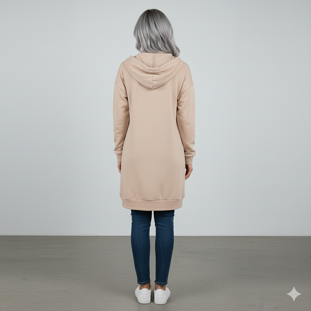Lässiges Damen Hoodie mit Knopfleist