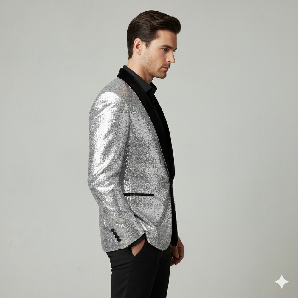 Herren Sakko mit Pailletten | Festlich & Elegant | Slim Fit