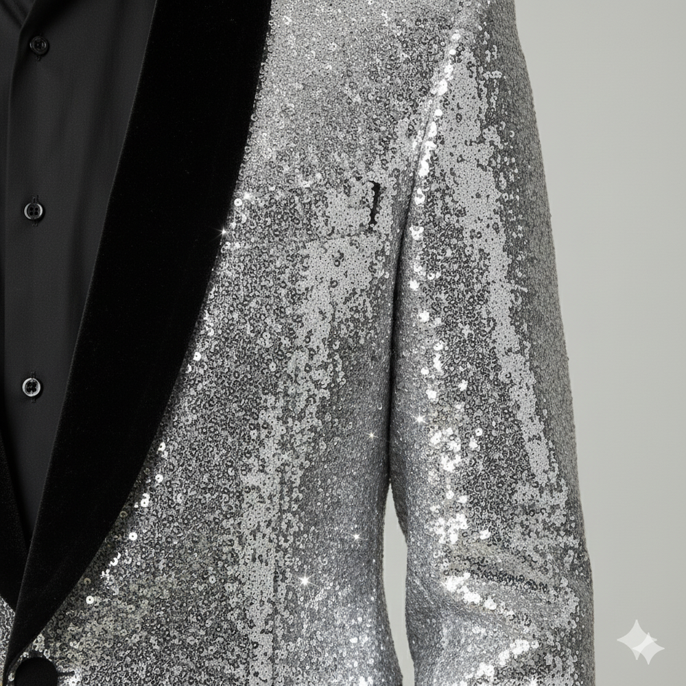 Herren Sakko mit Pailletten | Festlich & Elegant | Slim Fit