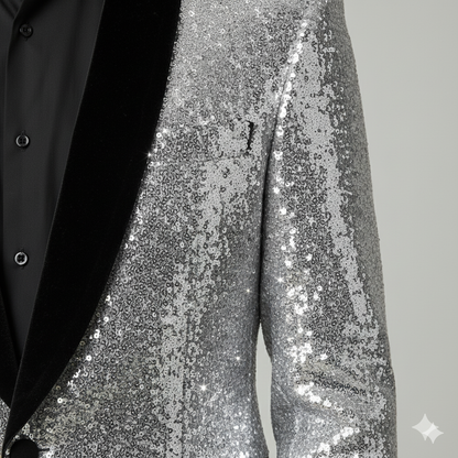 Herren Sakko mit Pailletten | Festlich & Elegant | Slim Fit