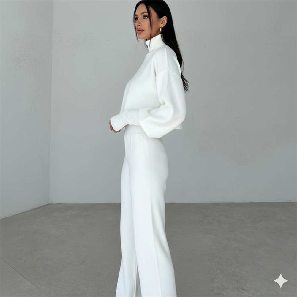 Damen Rollkragen Set mit Langarm | Lässig & Bequem | Winter