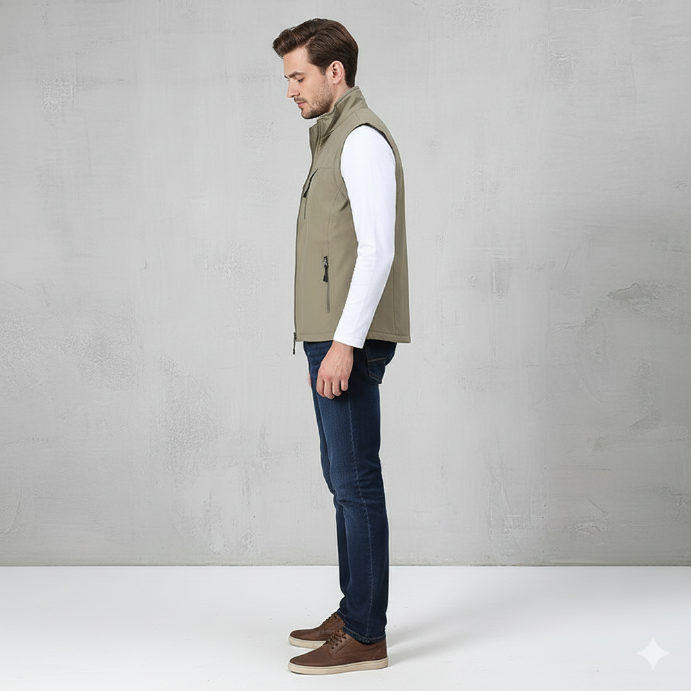 Herren Freizeitweste mit Reißverschluss | Leicht & Atmungsaktiv | Herbst