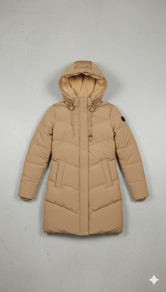 Damen Puffermantel mit Kapuze