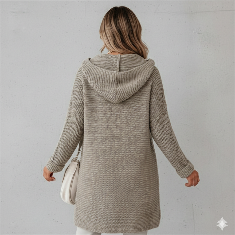 Damen Strickjacke mit Kapuze | Locker & Warm für Herbst Winter