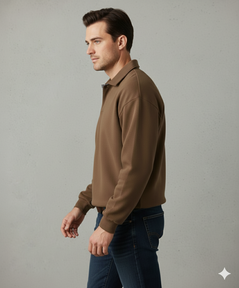 Lässiger Herrenpullover mit Reverskragen | Bequem | Freizeit