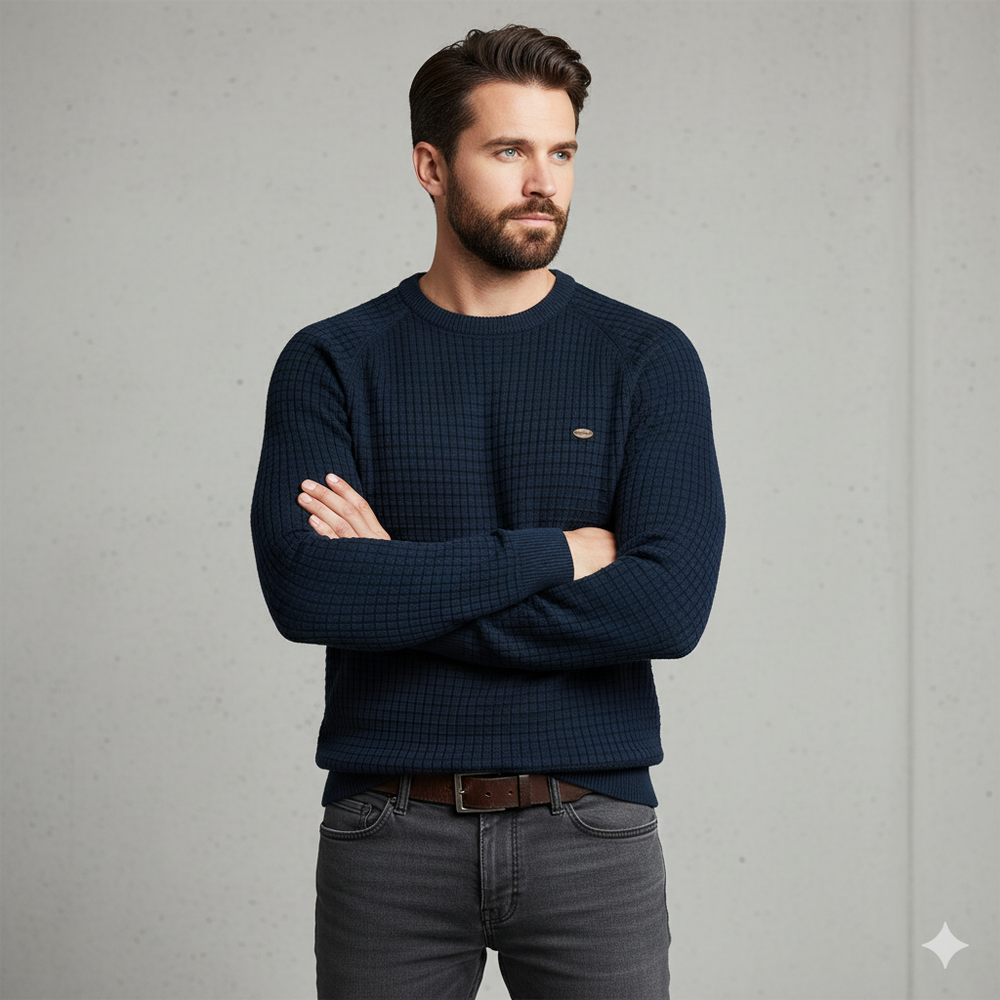Herren Baumwollpullover mit Karomuster | Modern & Bequem