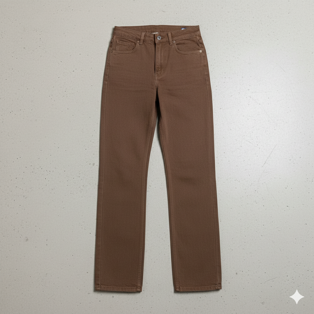 Damenjeans Braun | Retro Straight Fit & Bequem