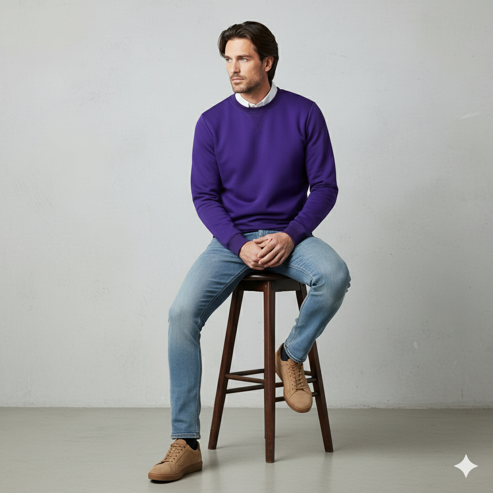 Herren Sweatshirt mit Rundhalsausschnitt