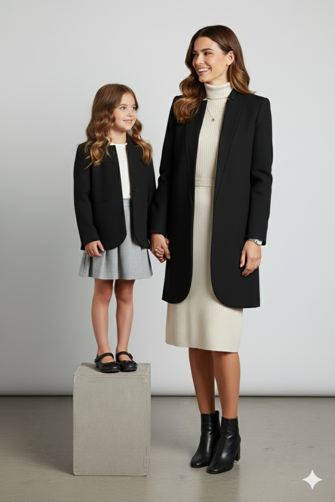 Damen Wollmantel mit Stehkragen | Schmaler Schnitt & Elegant | Herbst/Winter