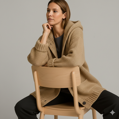 Kuscheliger Damen Strickjacke mit Kapuze | Warm für Herbst/Winter