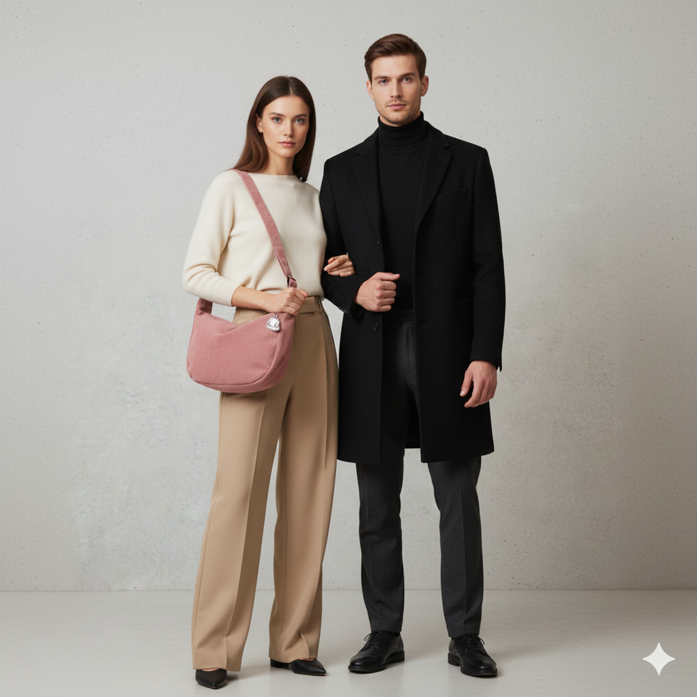 Lässige Damen Umhängetasche aus Cord | Leicht & Bequem