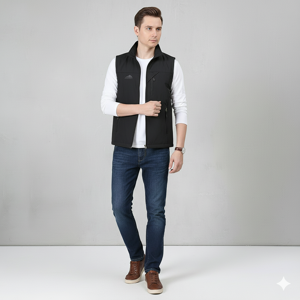 Herren Freizeitweste mit Reißverschluss | Leicht & Atmungsaktiv | Herbst