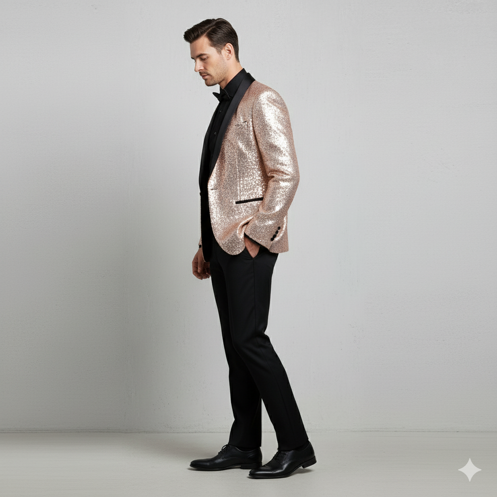 Herren Sakko mit Pailletten | Festlich & Elegant | Slim Fit