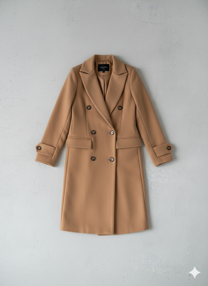 Damen Mantel mit Reverskragen | Doppelreihig & Elegant | Herbst/Winter