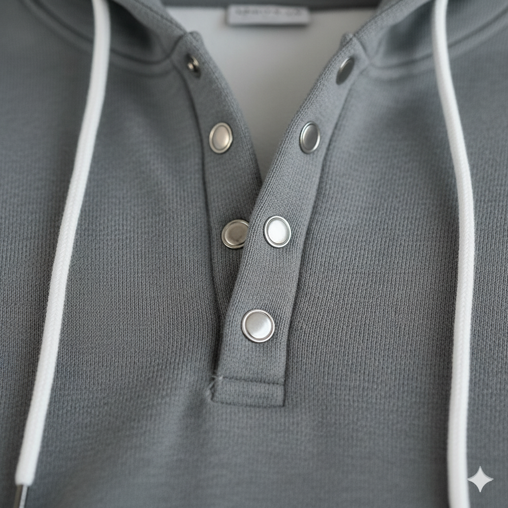 Lässiges Damen Hoodie mit Knopfleist