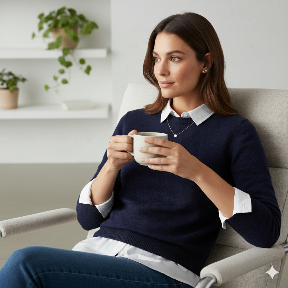 Kuscheliger Damen Strickpullover mit Rundhalsausschnitt | Winter | Elegant