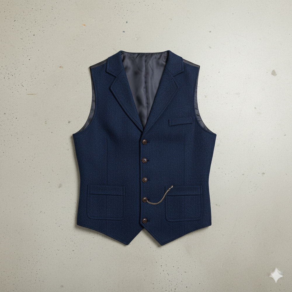 Herren Weste mit Fischgrätenmuster | Elegant & Modern | Herbst/Winter