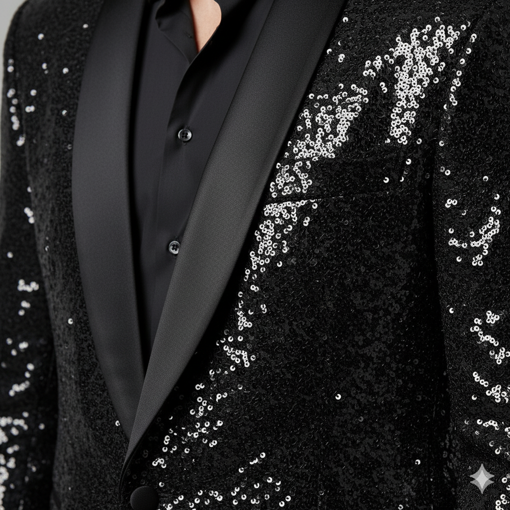 Herren Sakko mit Pailletten | Festlich & Elegant | Slim Fit