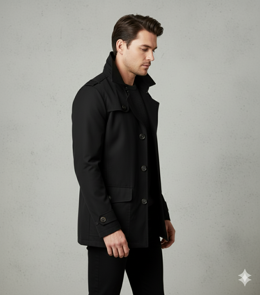 Eleganter Herren Trenchcoat mit Reverskragen | Herbst Übergang